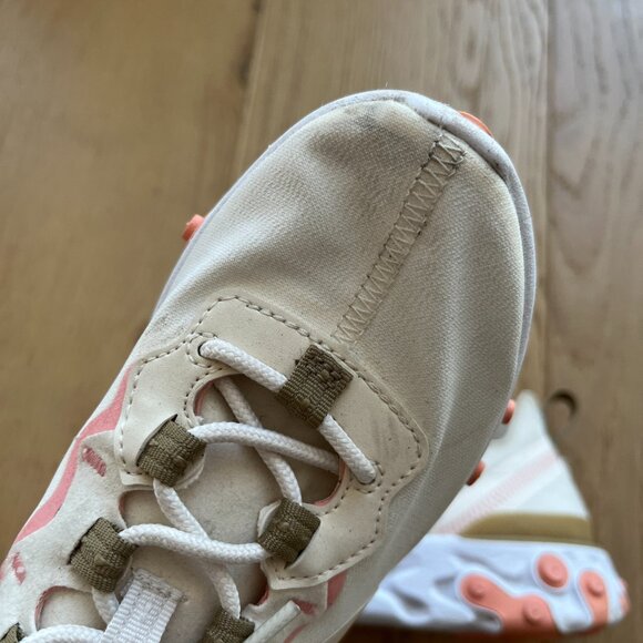 Like New Nike React Pink/Brown/Cream Running Shoes - Picture 2 of 4